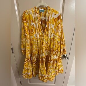 Yellow Patterned Dress/Coverup from Positano